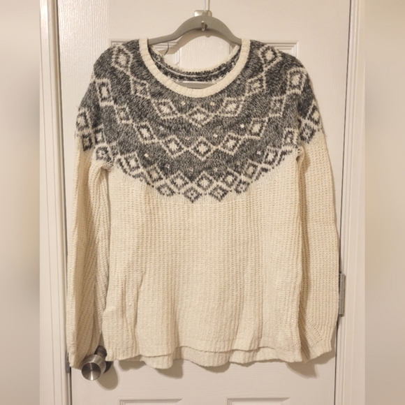 "Justice" Cream and Grey Knitted Sweater - Size 18 (GUC) - Picture 1 of 6